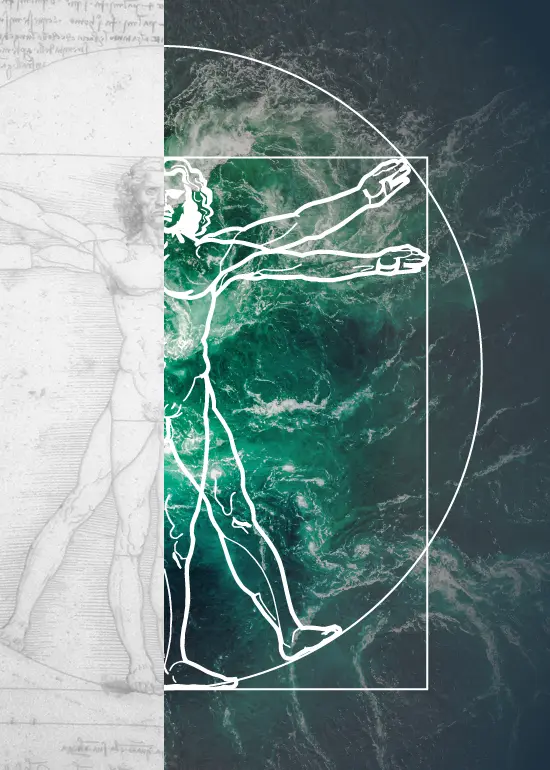 Image of Vitruvian Man symbolizing the innovative approach AB Med takes to customized healthcare solutions